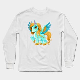 Baby pegasus with cute eyes Long Sleeve T-Shirt